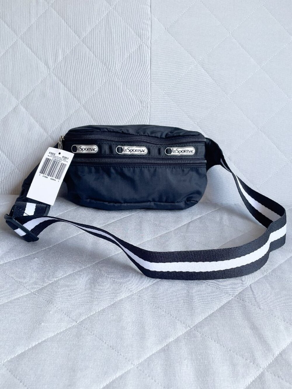 LeSportSac Nylon Belt Bag - Black and White - Vintage NWT